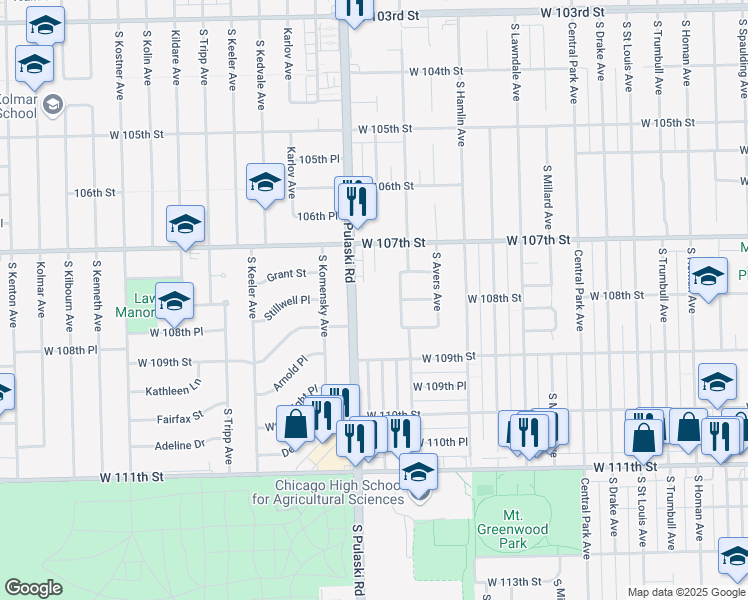 map of restaurants, bars, coffee shops, grocery stores, and more near in Chicago