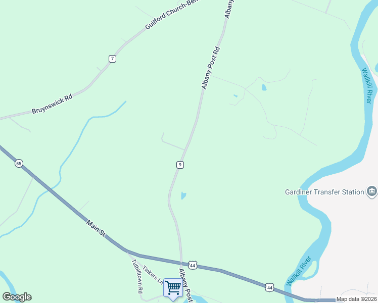 map of restaurants, bars, coffee shops, grocery stores, and more near 853-879 Albany Post Road in New Paltz