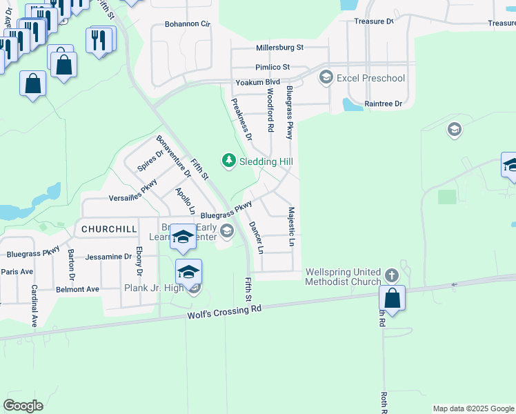 map of restaurants, bars, coffee shops, grocery stores, and more near 471 Silver Charm Drive in Oswego