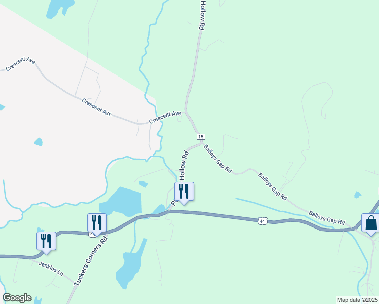 map of restaurants, bars, coffee shops, grocery stores, and more near 37 Pancake Hollow Road in Highland