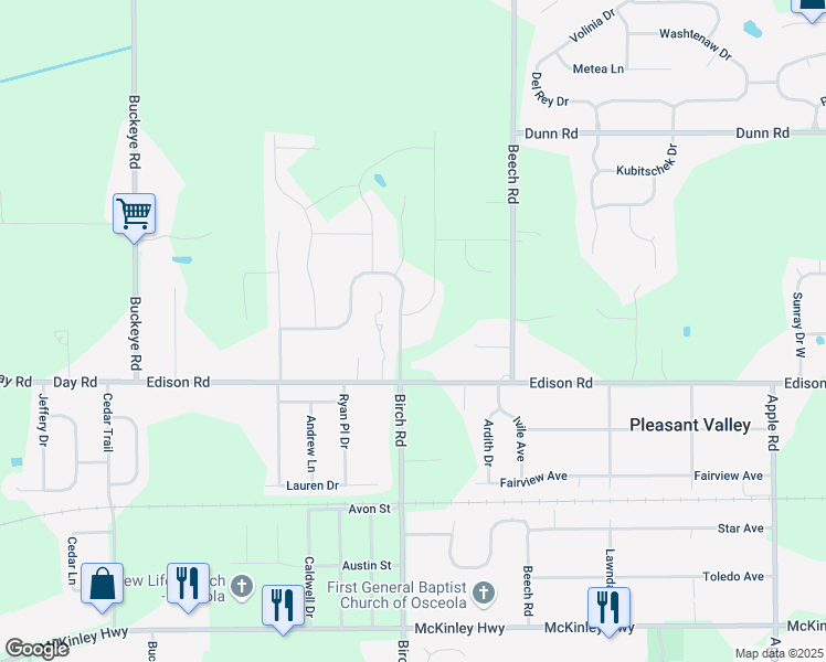 map of restaurants, bars, coffee shops, grocery stores, and more near 54934 Cheyenne Meadows Drive in Osceola