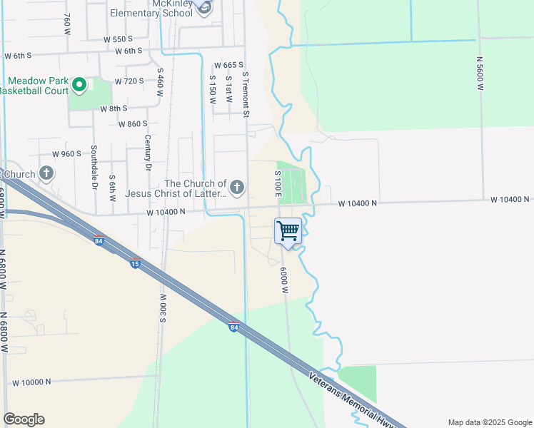 map of restaurants, bars, coffee shops, grocery stores, and more near 68 East 1225 South in Tremonton
