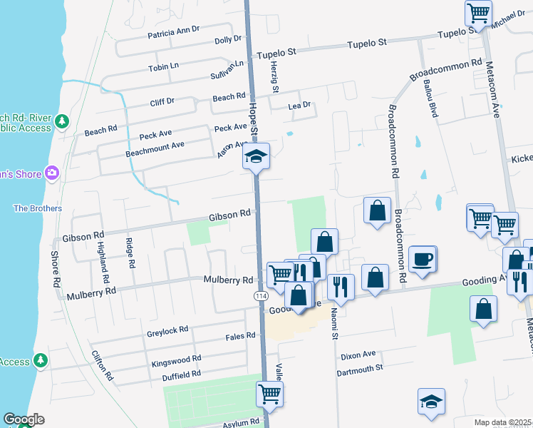 map of restaurants, bars, coffee shops, grocery stores, and more near 1200 Hope Street in Bristol
