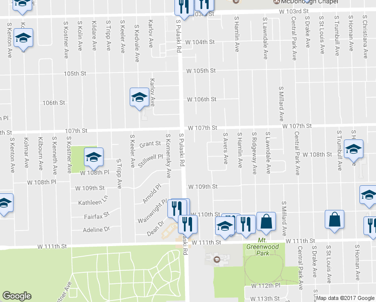 map of restaurants, bars, coffee shops, grocery stores, and more near in Chicago