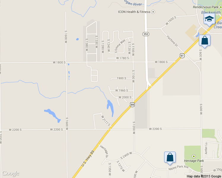 map of restaurants, bars, coffee shops, grocery stores, and more near 1247 West 1960 South in Logan