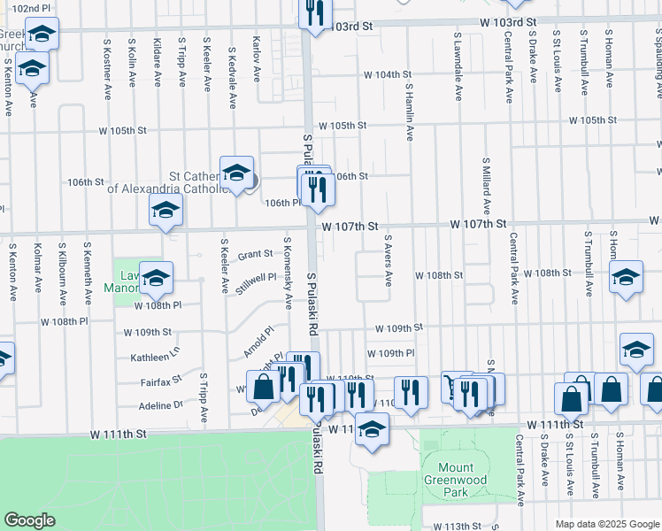 map of restaurants, bars, coffee shops, grocery stores, and more near in Chicago