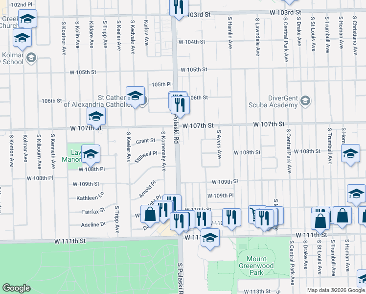 map of restaurants, bars, coffee shops, grocery stores, and more near in Chicago