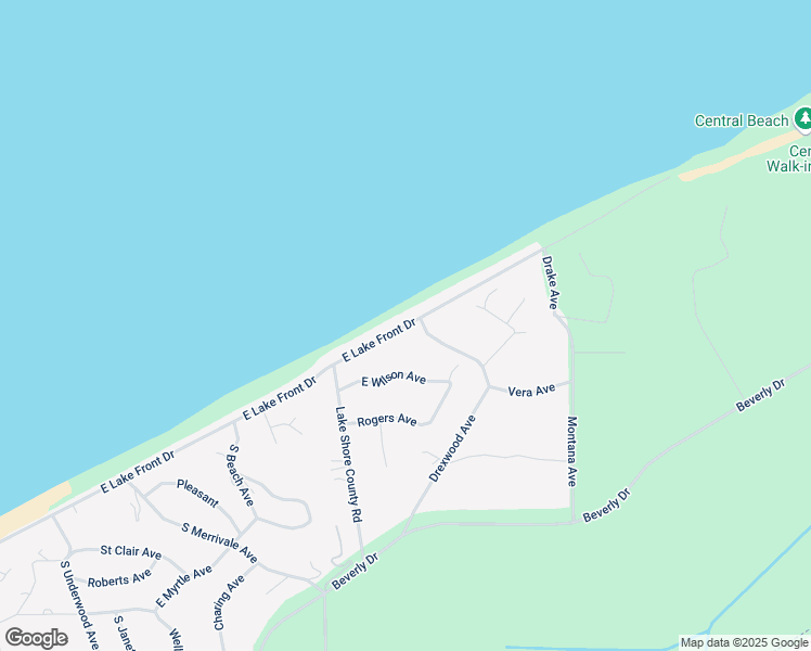 map of restaurants, bars, coffee shops, grocery stores, and more near 827 East Lake Front Drive in Michigan City
