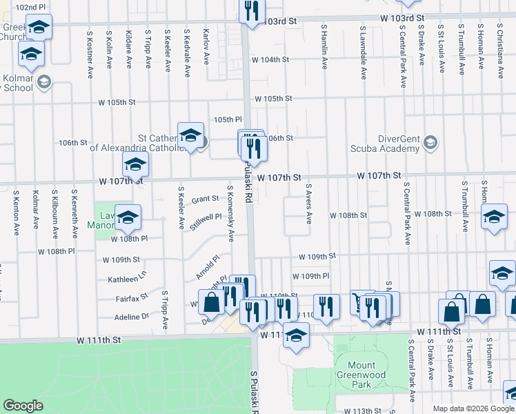 map of restaurants, bars, coffee shops, grocery stores, and more near in Chicago