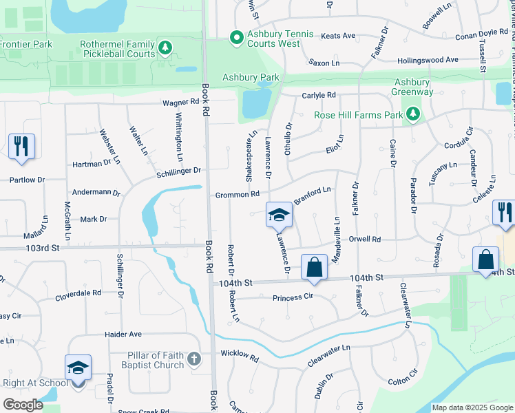 map of restaurants, bars, coffee shops, grocery stores, and more near 1711 Albert Hall Court in Naperville