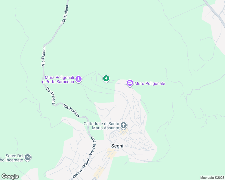 map of restaurants, bars, coffee shops, grocery stores, and more near 122 Via Marconi in Segni