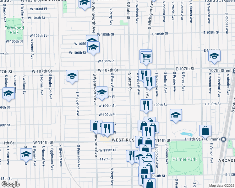 map of restaurants, bars, coffee shops, grocery stores, and more near in Chicago
