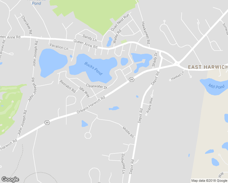 map of restaurants, bars, coffee shops, grocery stores, and more near 1193 Orleans-Harwich Road in Harwich