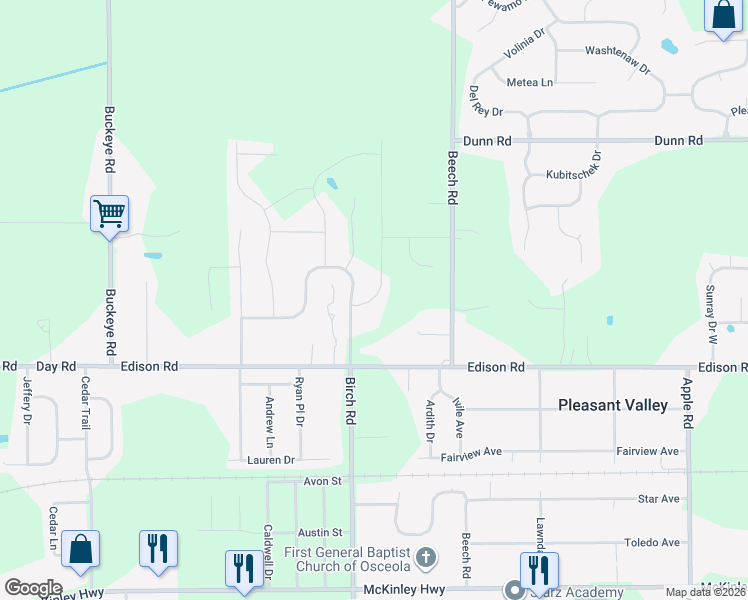 map of restaurants, bars, coffee shops, grocery stores, and more near 54886 Cheyenne Meadows Drive in Osceola