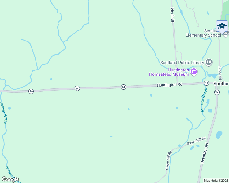 map of restaurants, bars, coffee shops, grocery stores, and more near 165 Huntington Road in Scotland