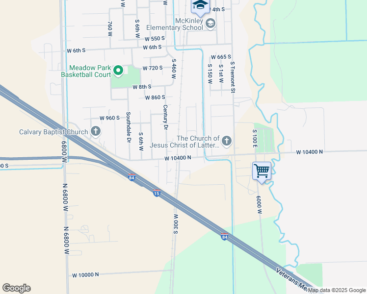 map of restaurants, bars, coffee shops, grocery stores, and more near 250 1200 South in Tremonton