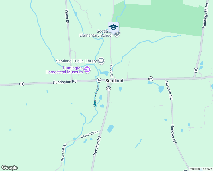 map of restaurants, bars, coffee shops, grocery stores, and more near 6 Huntington Road in Scotland