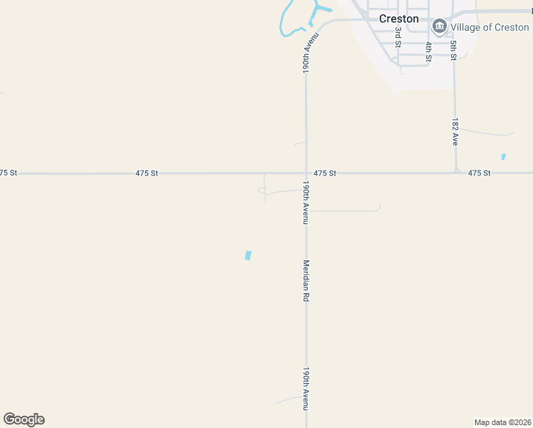 map of restaurants, bars, coffee shops, grocery stores, and more near 19194 475 Street in Creston