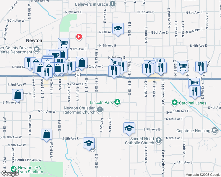 map of restaurants, bars, coffee shops, grocery stores, and more near 10 Cardinal Court in Newton