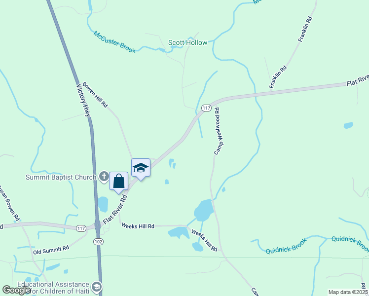 map of restaurants, bars, coffee shops, grocery stores, and more near 4469 Rhode Island 117 in Coventry