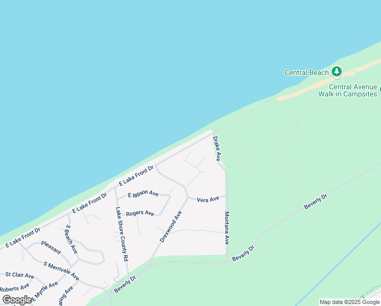 map of restaurants, bars, coffee shops, grocery stores, and more near 827 East Lake Front Drive in Beverly Shores