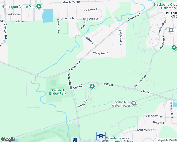 map of restaurants, bars, coffee shops, grocery stores, and more near 7255-7699 Mill Rd in Kendall