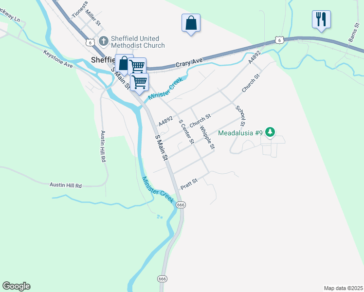 map of restaurants, bars, coffee shops, grocery stores, and more near 17 Pickering Street in Sheffield