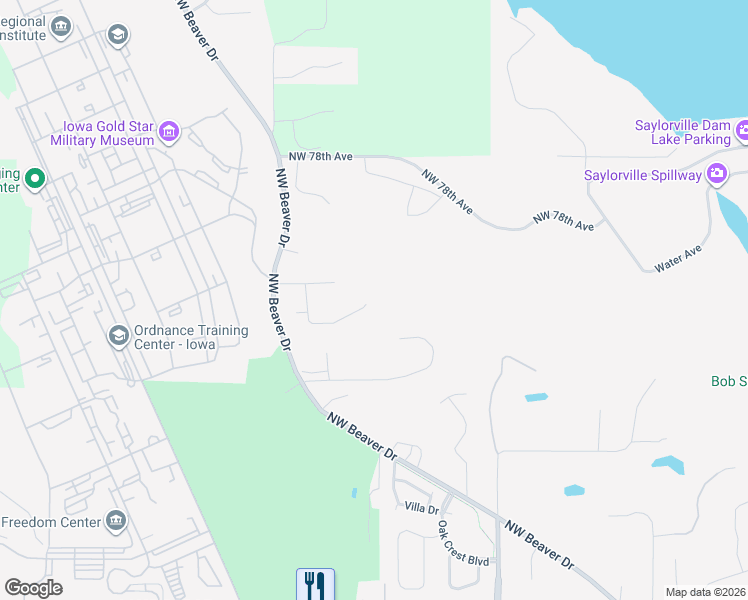 map of restaurants, bars, coffee shops, grocery stores, and more near 6110 Oakwood Hills Drive in Johnston