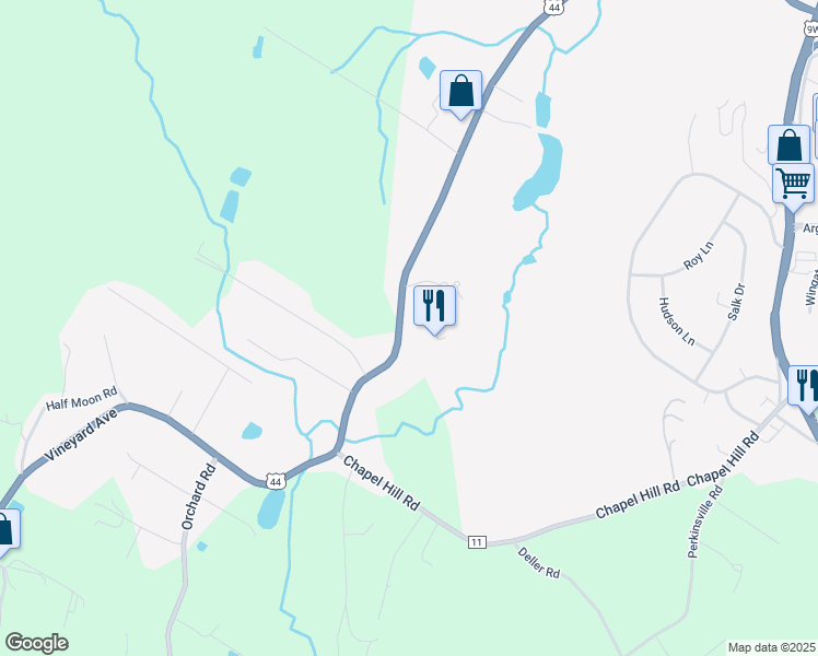 map of restaurants, bars, coffee shops, grocery stores, and more near 318 Vineyard Avenue in Highland