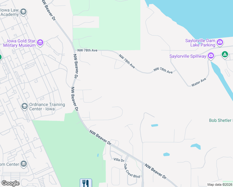 map of restaurants, bars, coffee shops, grocery stores, and more near 7433 Northwest Beaver Drive in Johnston
