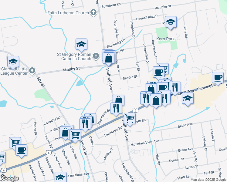 map of restaurants, bars, coffee shops, grocery stores, and more near 820 Stafford Avenue in Bristol