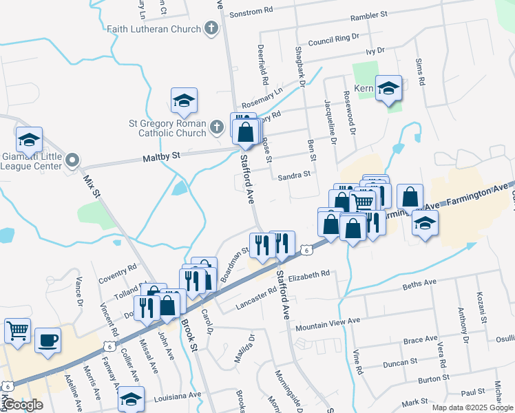 map of restaurants, bars, coffee shops, grocery stores, and more near 820 Stafford Avenue in Bristol