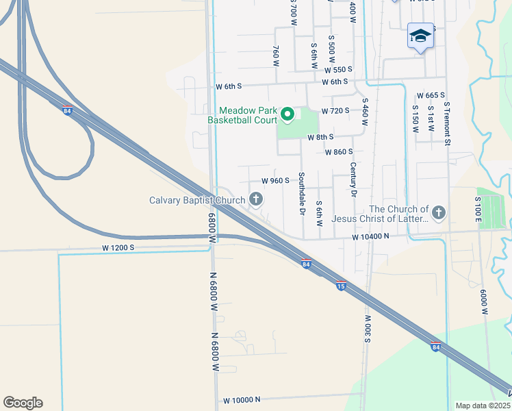 map of restaurants, bars, coffee shops, grocery stores, and more near 830 1200 South in Tremonton