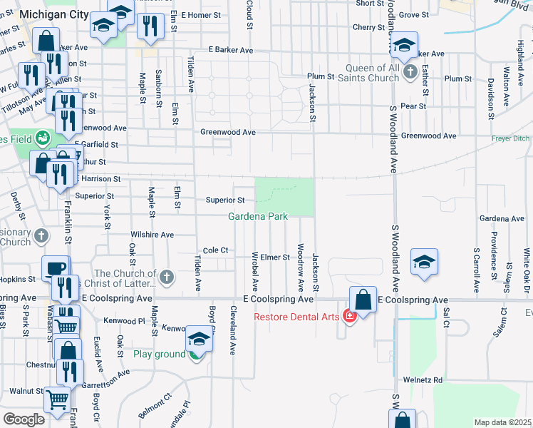 map of restaurants, bars, coffee shops, grocery stores, and more near in Trail Creek