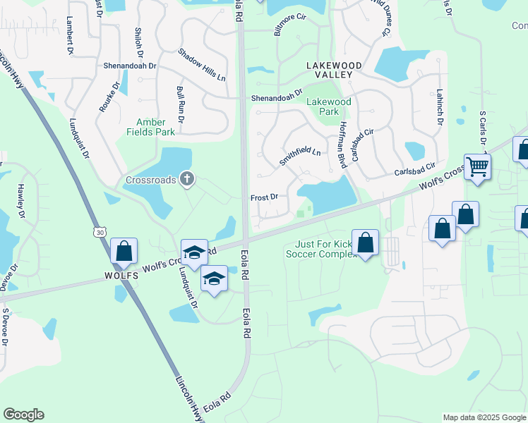 map of restaurants, bars, coffee shops, grocery stores, and more near 2462 Dickens Drive in Aurora