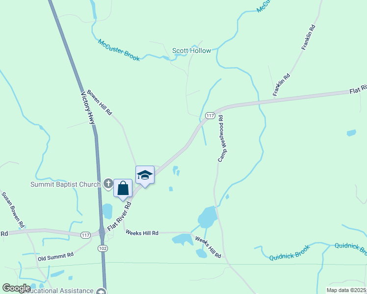 map of restaurants, bars, coffee shops, grocery stores, and more near 4469 Rhode Island 117 in Coventry