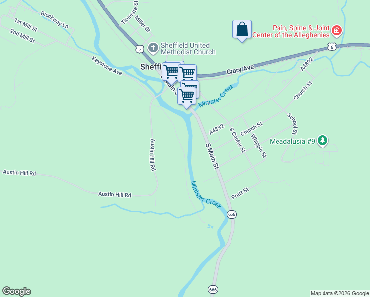 map of restaurants, bars, coffee shops, grocery stores, and more near 242 Cottage Ave in Sheffield
