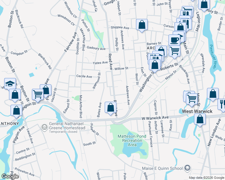 map of restaurants, bars, coffee shops, grocery stores, and more near 7 Alice Street in Coventry