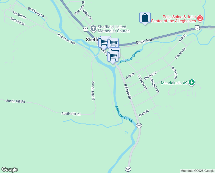 map of restaurants, bars, coffee shops, grocery stores, and more near 242 Cottage Avenue in Sheffield