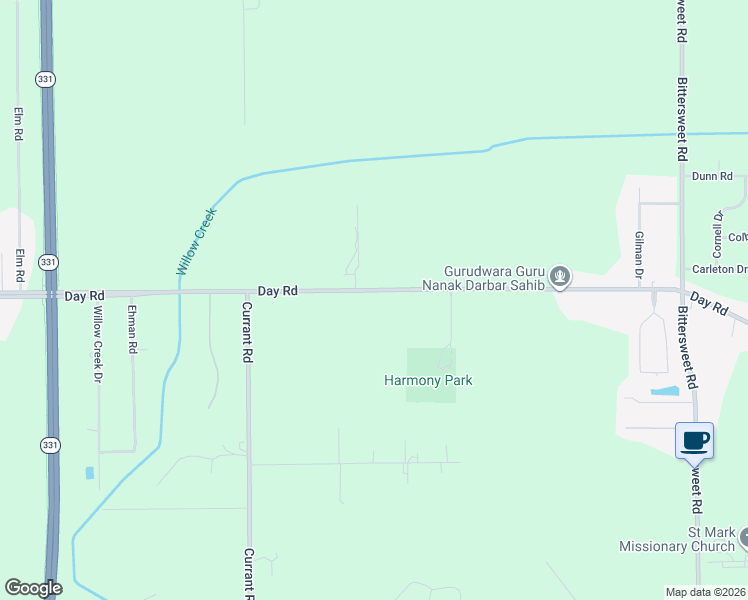 map of restaurants, bars, coffee shops, grocery stores, and more near 13200 Day Road in Mishawaka