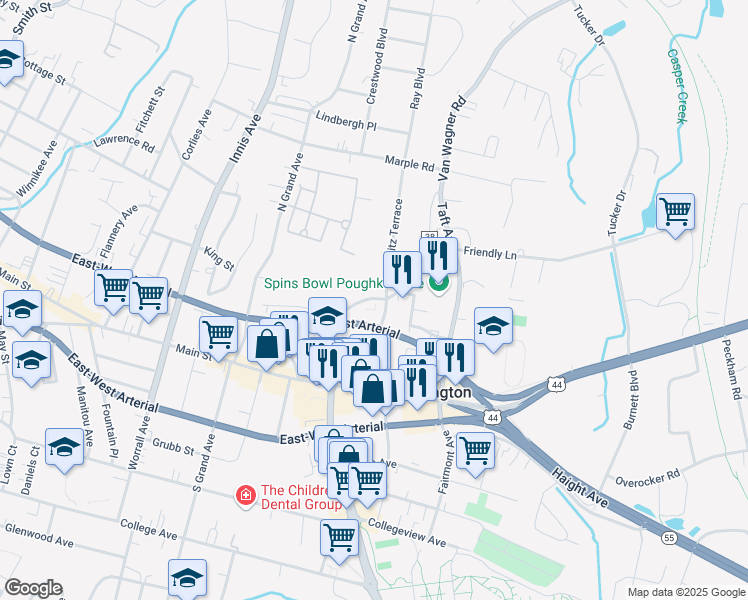 map of restaurants, bars, coffee shops, grocery stores, and more near 52A Springside Avenue in Arlington