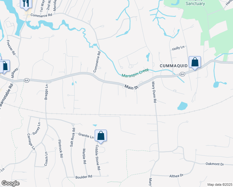 map of restaurants, bars, coffee shops, grocery stores, and more near 51 Captain Murphys Way in Barnstable