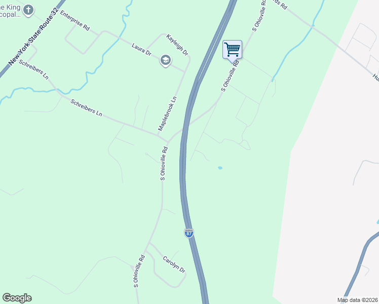 map of restaurants, bars, coffee shops, grocery stores, and more near 98 Millers Lane in New Paltz