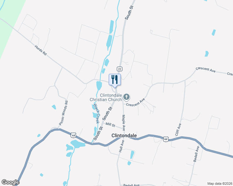 map of restaurants, bars, coffee shops, grocery stores, and more near 361 South Street in Highland