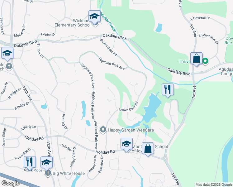 map of restaurants, bars, coffee shops, grocery stores, and more near 1951 Brown Deer Trail in Coralville