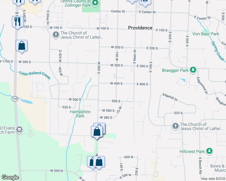 map of restaurants, bars, coffee shops, grocery stores, and more near 441 100 East in Providence