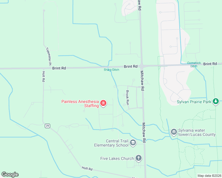map of restaurants, bars, coffee shops, grocery stores, and more near 9247 Twin Creek Lane in Sylvania