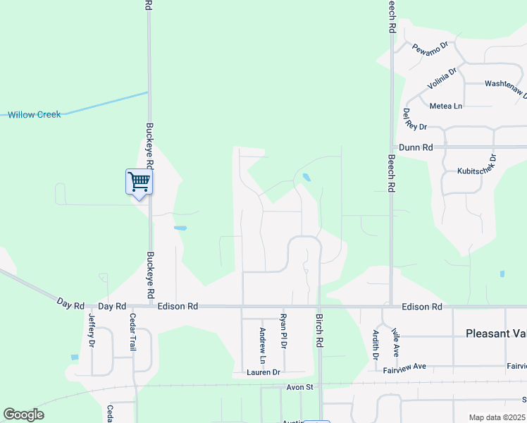 map of restaurants, bars, coffee shops, grocery stores, and more near Pierre Trails Drive in St. Joseph County