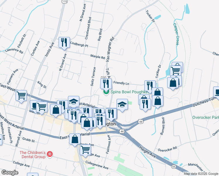 map of restaurants, bars, coffee shops, grocery stores, and more near 57 Taft Avenue in Arlington