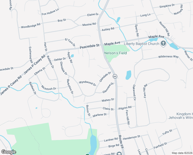 map of restaurants, bars, coffee shops, grocery stores, and more near 17 Glen Cove in Bristol